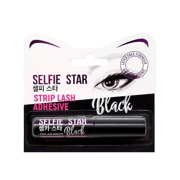 Клей для накладных ресниц с кисточкой Черный Selfie Star 5г