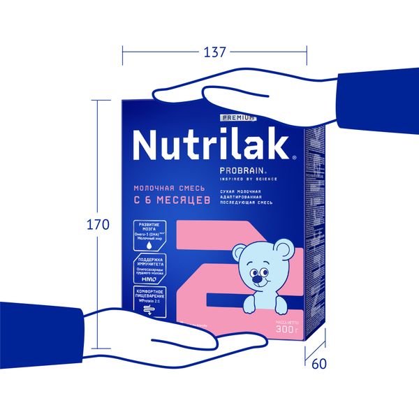 Cмесь сухая молочная для детей с 6 мес. Premium 2 Nutrilak/Нутрилак 300г фото №3