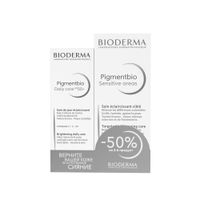 Набор Pigmentbio Bioderma/Биодерма: Крем для чувствительных зон осветляющий туба 75мл+Крем дневной SPF50+ туба 40мл