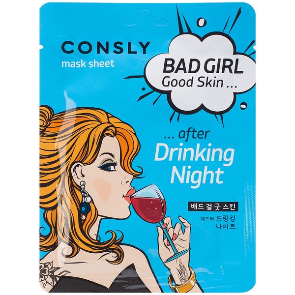 Купить Маска тканевая Bad Girl - Good Skin after Drinking Night Consly 23мл, SINDO P&G Co., Ltd, Южная Корея