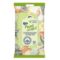 Салфетки влажные освежающие pocket-pack Tropical cocktail Aura/Аура 30шт