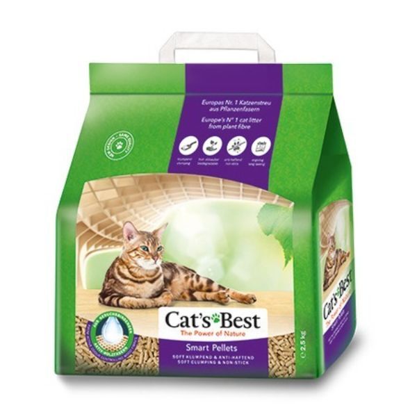 Наполнитель древесный комкующийся Cat's Best Smart Pellets 5л 2,5кг наполнитель cats best smart pellets комкующийся древесный без запаха 5кг 10 л