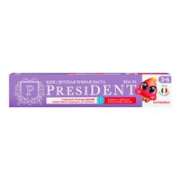 Паста зубная детская вкус клубники с фтором 3-6 лет President/Президент 70г