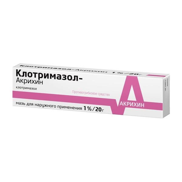 Клотримазол-Акрихин мазь для наружного применения 1% 20г фото №2