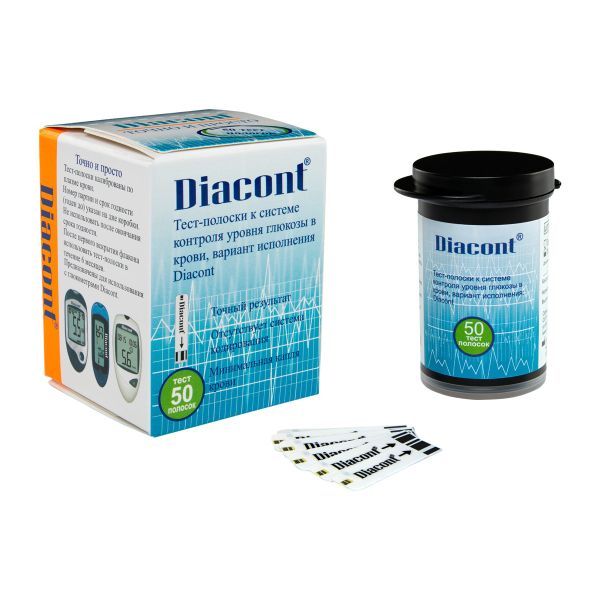 Тест-полоски Diacont (Диаконт) для глюкометра 50 шт. ОК Биотек Ко., Лтд.