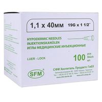 Игла одноразовая стерильная 1,10 х 40мм (19G) SFM Hospital/СФМ Госпиталь 100шт