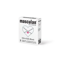 Презервативы утолщенные черного цвета Black Ultra Safe Masculan/Маскулан 3шт