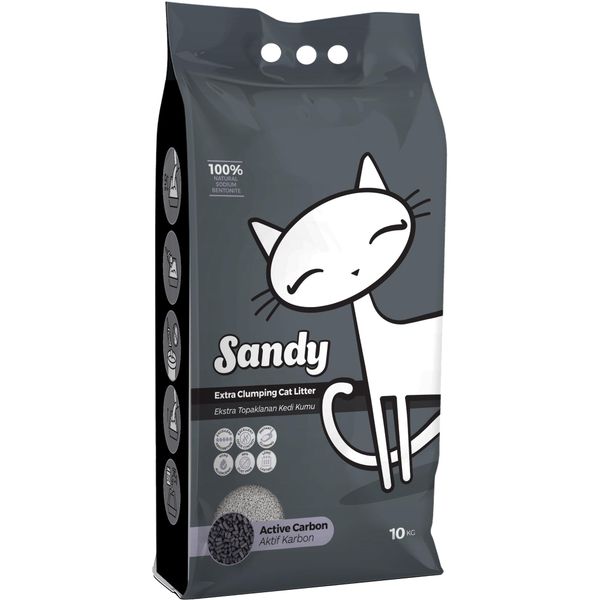 Наполнитель для кошачьего туалета с активированным углем Active Carbon Sandy 10кг наполнитель для кошачьего туалета без ароматизатора unscented sandy 10кг