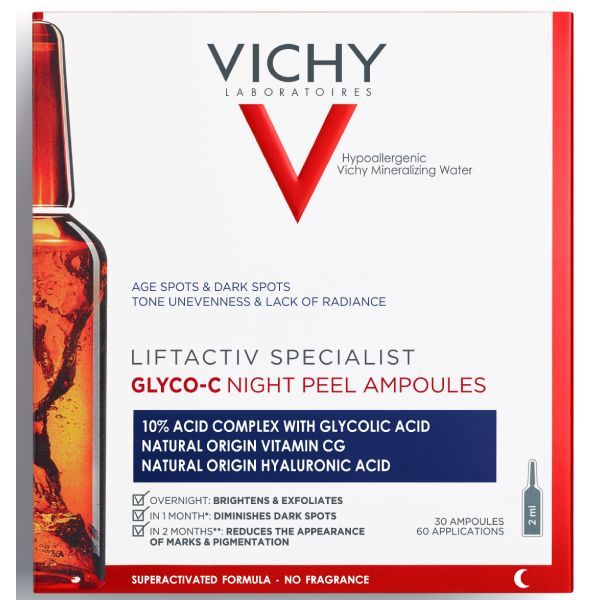 Сыворотка-пилинг ночного действия Liftactiv Glyco-c Vichy/Виши 2мл 30шт фото №8
