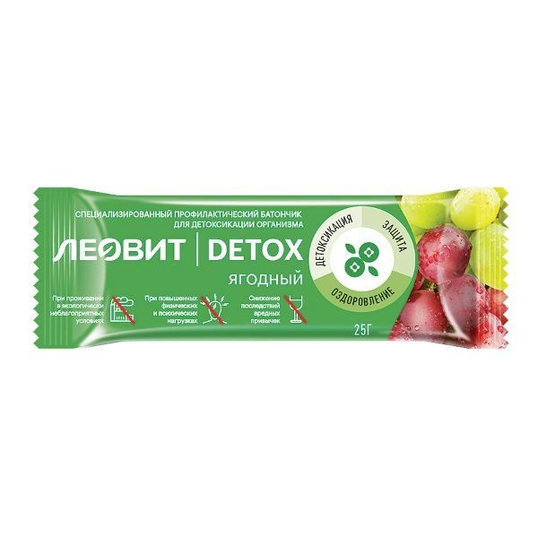Леовит батончик детоксикационный ягодный Detox 25г 1шт