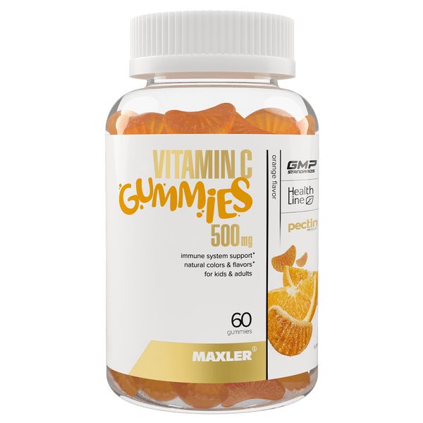 Витамин С Гаммиз 500мг вкус апельсина Maxler/Макслер конфеты жевательные 3000мг 60шт GTI USA