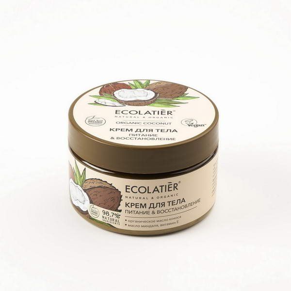 Крем для тела Питание & Восстановление Серия Organic Coconut, Ecolatier Green 250 мл фото №2