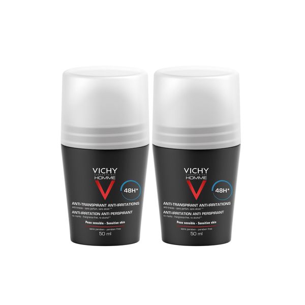 Набор Homme Vichy/Виши: Дезодорант шариковый 48ч для чувствительной кожи 50мл скидка -50% на второй 2шт фото №2