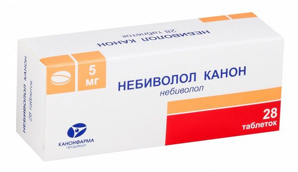 Купить Небиволол-Канон таблетки 5мг 28шт, ЗАО Канонфарма Продакшн, Россия