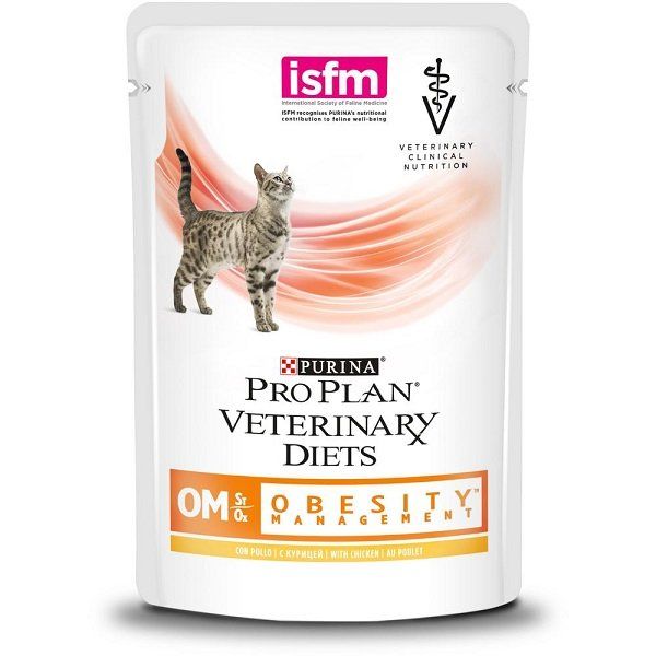 Корм влажный для взрослых кошек для снижения избыточной массы тела с курицей Pro Plan Veterinary Diets OM St/Ox 85г