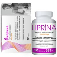 Липрина управление весом хитозан капсулы 383мг 90шт, миниатюра фото №2