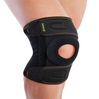 Бандаж окутывающий коленный сустав с пружинными ребрами жесткости черный 7119 универсальный размер