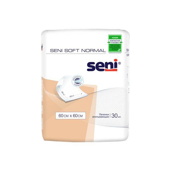 Пеленки впитывающие одноразовые Soft Normal Seni/Сени 60x60cм 30шт