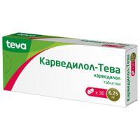 Карведилол-Тева таблетки 6,25мг 30шт