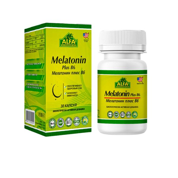 Мелатонин Плюс В6 Alfa Vitamins капсулы 650мг 30шт витамин д3 alfa vitamins капсулы 5000ме 600мг 30шт