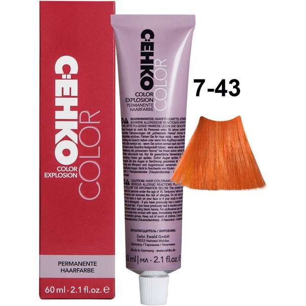Крем-краска для волос 7/43 Светло-медный золотистый Color Explosion C:ehko 60мл