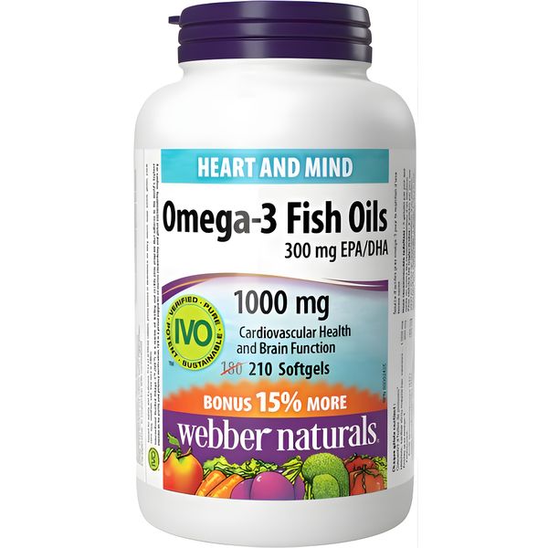 Омега-3 рыбий жир 1000мг Webber Naturals капсулы 1460мг 210шт
