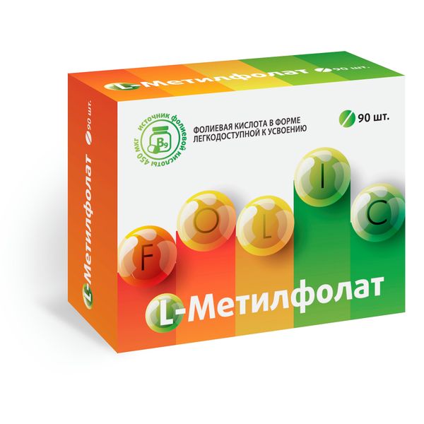 L-метилфолат Квадрат-С таблетки п/о 165мг 90шт