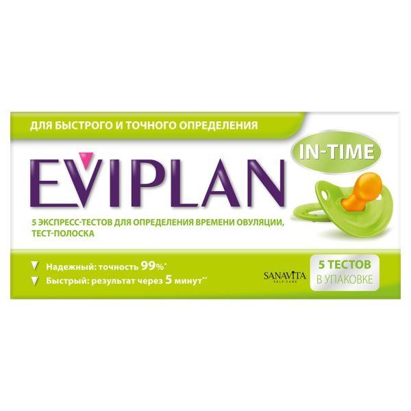 Набор EVIPLAN (Эвиплан) тестов на овуляцию 5 шт. + тест на беременность 1 шт.