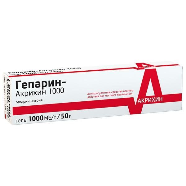 Гепарин-Акрихин 1000 гель для наружного применения 1000МЕ/г 50г фото №3