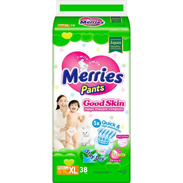 Трусики-подгузники для детей 12-19кг Good skin Merries/Меррис 38шт р.XL