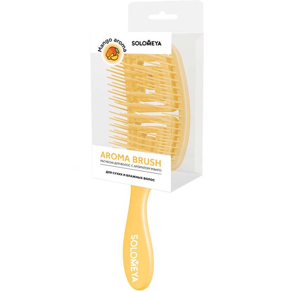 Расческа для сухих и влажных волос с ароматом манго Rectangular Solomeya Solomeya Cosmetics Ltd 1439102 - фото 1