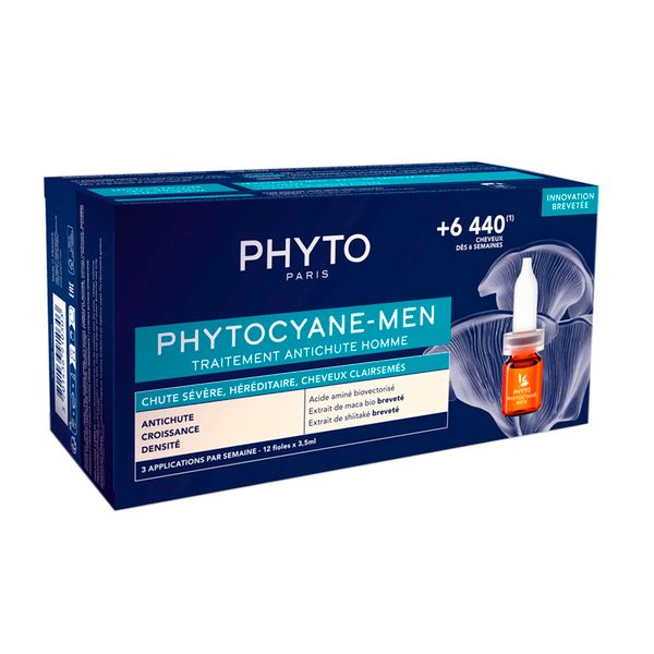 Купить Сыворотка против выпадения волос укрепляющая для мужчин Men Phytocyane Phyto/Фито амп. 3, 5мл 12шт, Laboratoires Phytosolba, Франция
