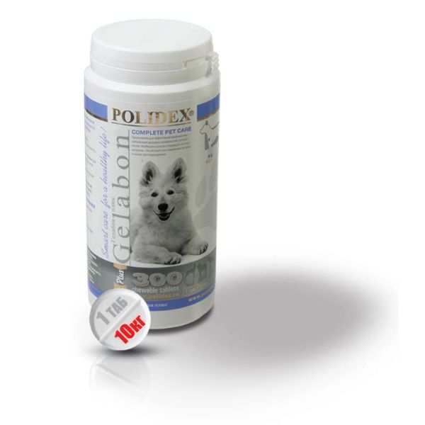 Гелабон плюс Polidex таблетки для собак 300шт поливит кальций плюс polidex таблетки для щенков беременных и лактирующих собак 300шт