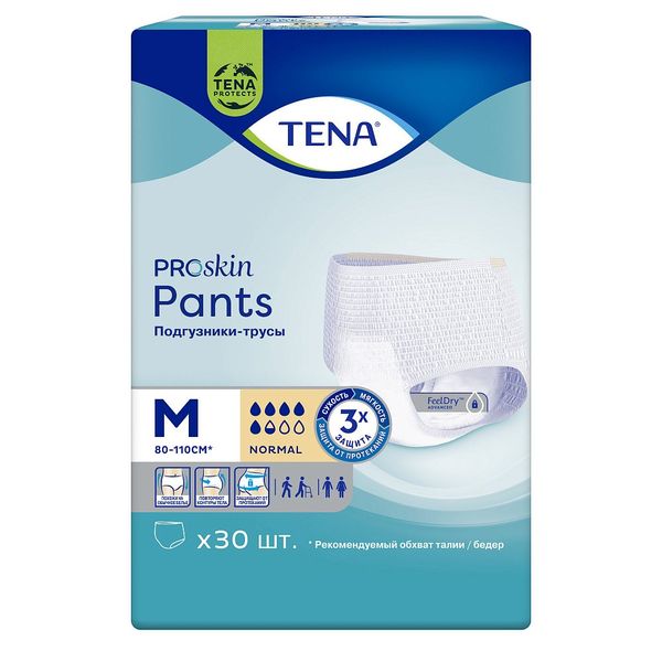 Подгузники-трусы для взрослых при средней степени недержания Normal Pants Tena/Тена 30шт р.М Essity Hygiene and Health AB