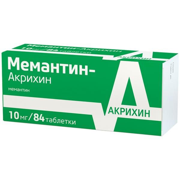 Мемантин-Акрихин таблетки п/о плен. 10мг 84шт фото №2