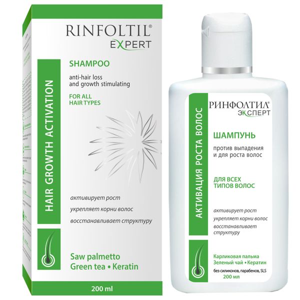 Шампунь против выпадения и для роста волос для всех типов волос Expert Rinfoltil/Ринфолтил фл. 200мл АО Вектор-Медика