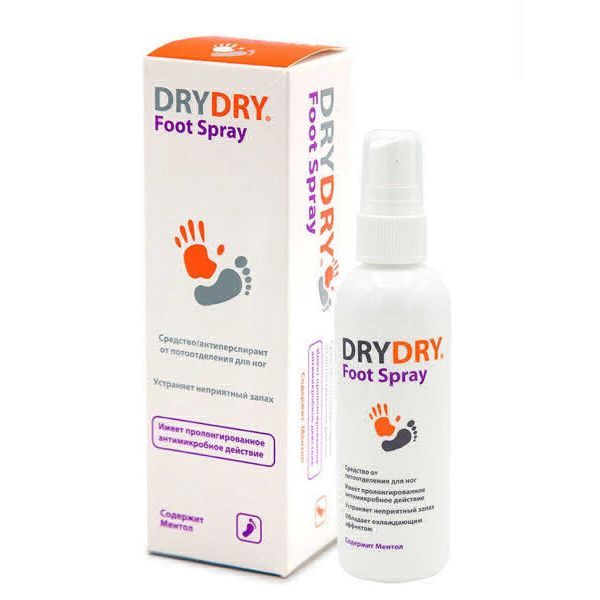 Купить Средство DRY DRY (Драй драй) Foot Spray от потоотделения для ног 100 мл, Lexima AB, Швеция