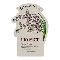 Маска для лица очищающая тканевая с экстрактом риса I'm rice mask sheet clear skin TONYMOLY 21г