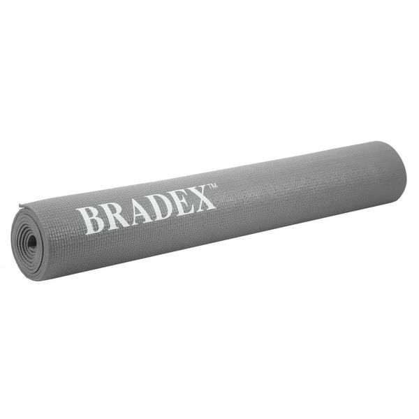 Коврик для йоги и фитнеса серый Bradex/Брадекс 173х61х0,3см фото №3