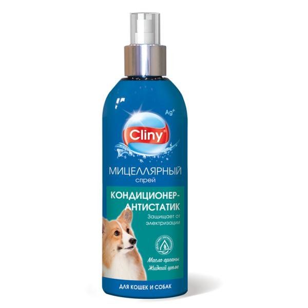 Кондиционер-антистатик спрей для кошек и собак Cliny 200мл барс спрей инсектоакарицидный для собак 200мл