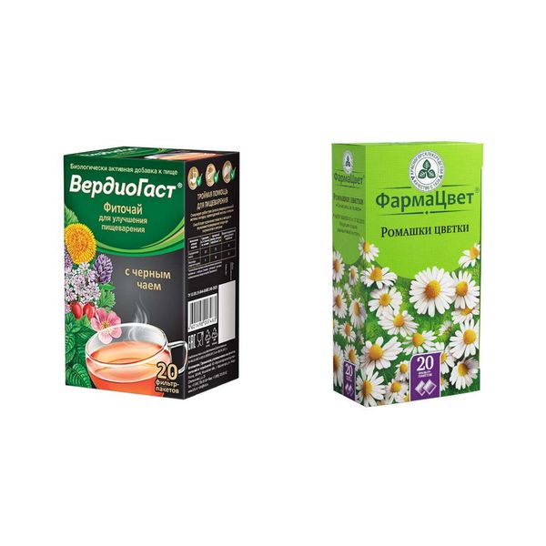 1X ВердиоГаст с черным чаем фиточай фильтр-пакет 15г 20шт 1X Ромашки цветки фп 15г 20шт 239₽
