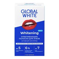 Полоски Global White (Глобал Вайт) отбеливающие для зубов с активным кислородом 7 пар миниатюра фото №4