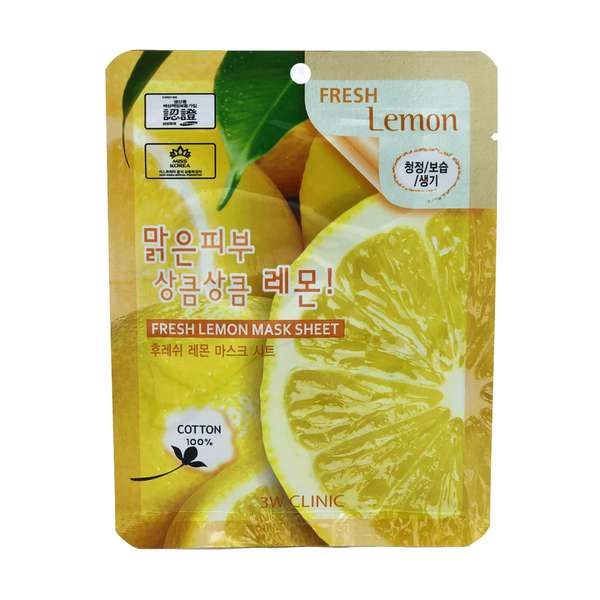 Купить Маска для лица тканевая с экстрактом лимона Fresh lemon mask sheet 3W Clinic 23мл, XAI Cosmetics Korea Co., Ltd, Южная Корея