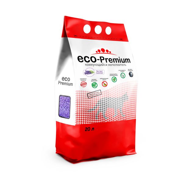 Наполнитель древесный лаванда ECO-Premium 7,6кг 20л наполнитель eco premium зеленый чай древесный для кошачьего туалета 55 л