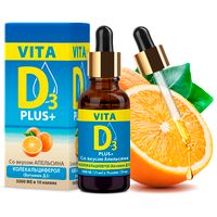 Витамин Д апельсин Vita D3/Вита Д3 раствор водный 500МЕ/кап 30мл миниатюра