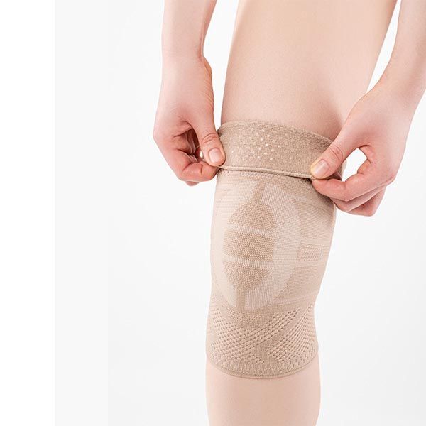 Бандаж на коленный сустав фиксация с силиконом Habic, бежевый,обхват 43-46см р.7 фото №7