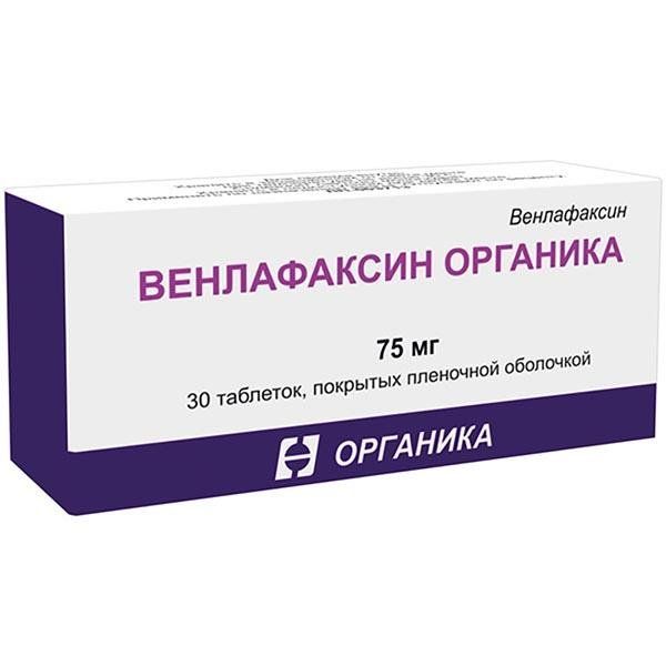Купить Венлафаксин Органика таблетки п/о плен. 75мг 30шт, АО Органика, Россия