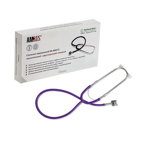 Стетоскоп неонатальный 04-АМ513 фиолетовый Amrus Enterprises, Ltd 1274865 - фото 1