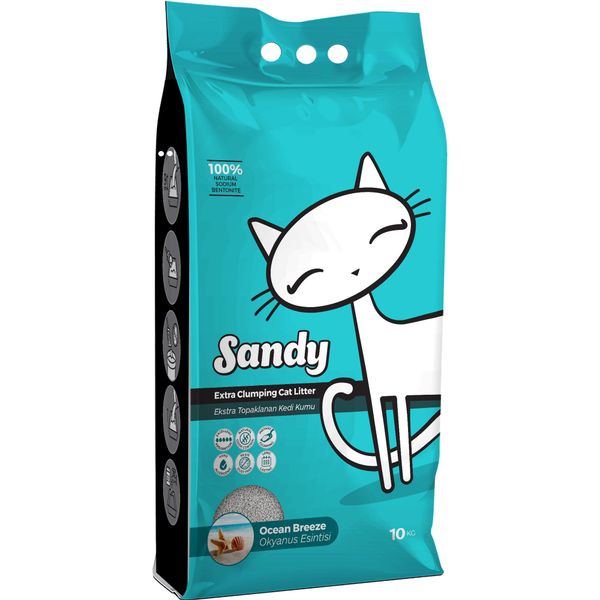 Наполнитель для кошачьего туалета с ароматом океанского бриза Ocean Breeze Sandy 10кг наполнитель для кошачьего туалета с активированным углем active carbon sandy 10кг