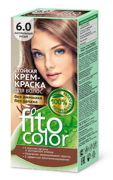 Крем-краска для волос серии fitocolor, тон 6.0 натуральный русый fito косметик 115 мл Фитокосметик ООО 503990 - фото 1